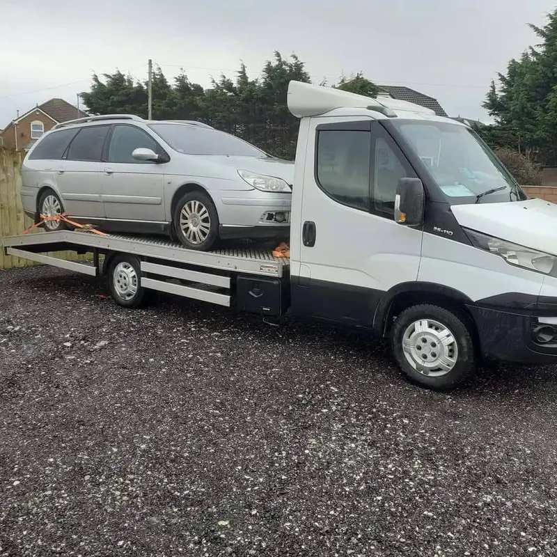 Estate car collected for scrap in Morecambe